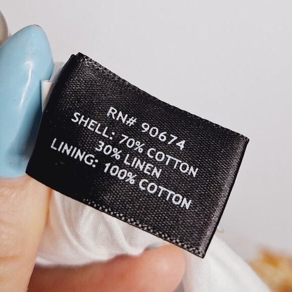 Boston Proper Patchwork Wide Leg Pants Linen 4 Arizona Paisley Floral Side Slits - Picture 12 of 13